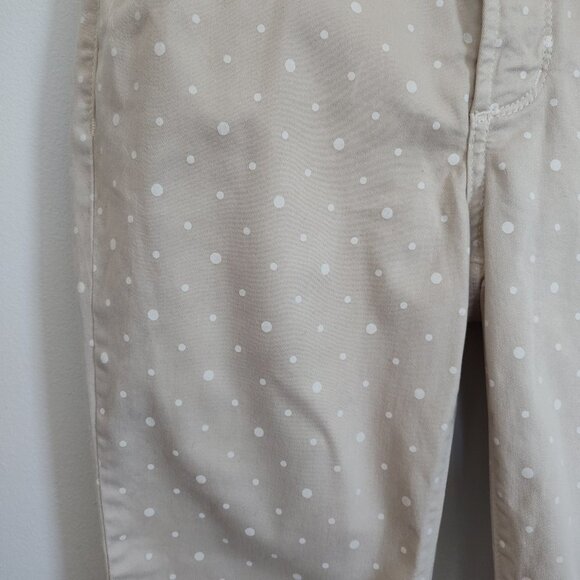 Ladies Petite SZ 2P NYDJ Beige Polka-Dot Ankle Pants - Picture 4 of 5
